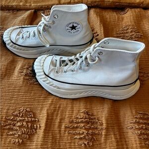 Converse White High-Top Platform Sneakers